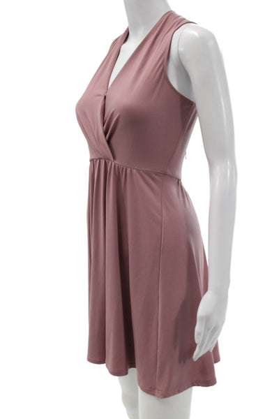 BCBG Max Azria Women Fit & Flare Pink V-Neck Sleeveless Short Dress Size 2XS
