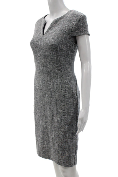 Banana Republic Womens Sheath Dress Gray V Neck Short Sleeve Polyester Size 0