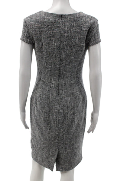 Banana Republic Womens Sheath Dress Gray V Neck Short Sleeve Polyester Size 0