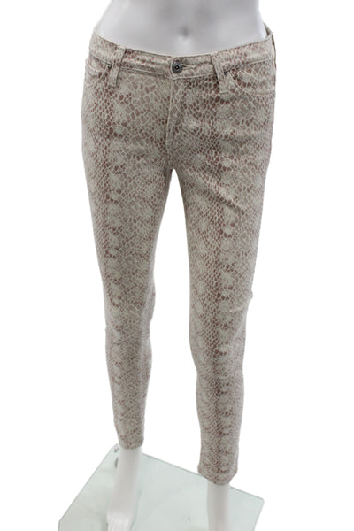 AG Adriano Goldschmied Women Skinny Animal Print Jeans Size 25