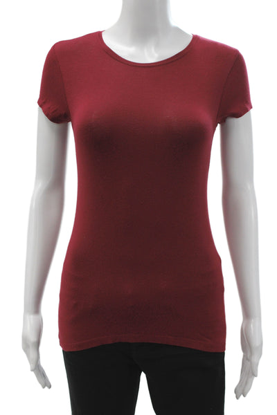 J Crew Women Basic Red Crew Neck Short Sleeve T-Shirt 88% Modal Size XS