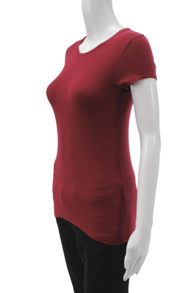 J Crew Women Basic Red Crew Neck Short Sleeve T-Shirt 88% Modal Size XS
