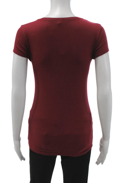 J Crew Women Basic Red Crew Neck Short Sleeve T-Shirt 88% Modal Size XS