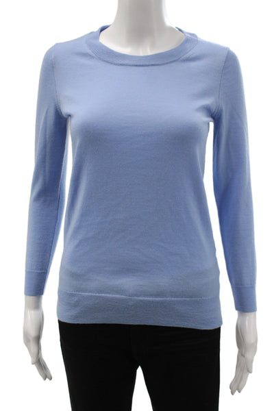 J Crew Womens Merino Wool Pullover Sweater Crewneck Blue Size XS