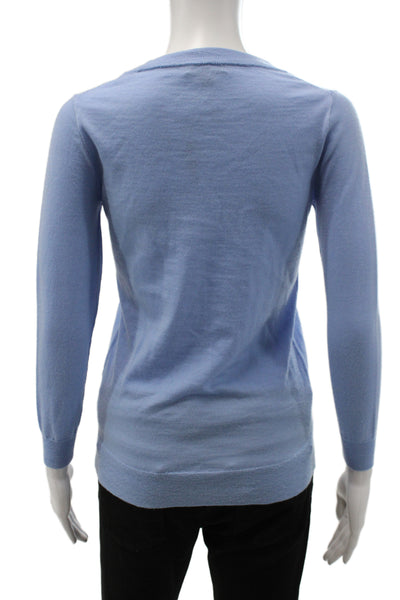 J Crew Womens Merino Wool Pullover Sweater Crewneck Blue Size XS