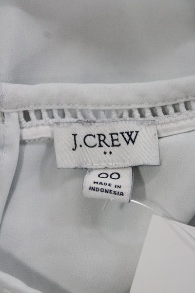 J Crew Women Basic Sleeveless White Tank Round Neck Button Size 00
