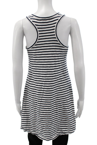 J Crew Women Striped Scoop Neck Sleeveless Cotton Tank Black Size XS