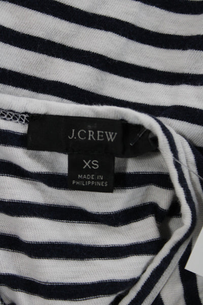 J Crew Women Striped Scoop Neck Sleeveless Cotton Tank Black Size XS