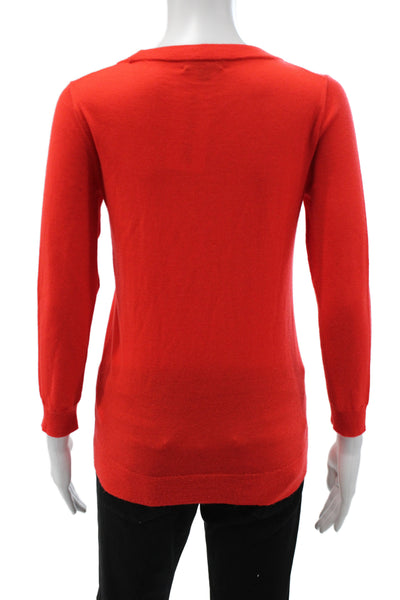 J Crew Womens Pullover Merino Wool Scoop Neck Long Sleeve Red Size XS