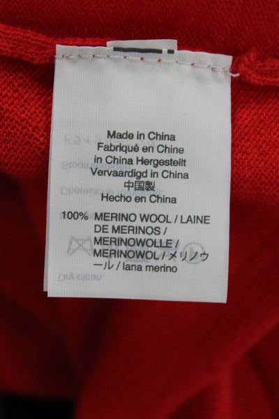 J Crew Womens Pullover Merino Wool Scoop Neck Long Sleeve Red Size XS