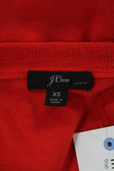 J Crew Womens Pullover Merino Wool Scoop Neck Long Sleeve Red Size XS