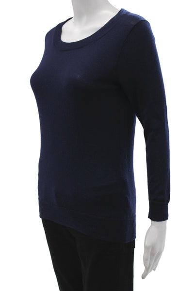 J Crew Women Pullover Merino Wool Scoop Neck Long Sleeve Blue Size XS