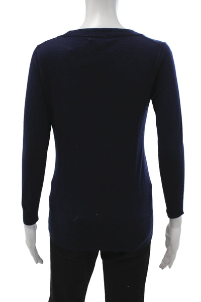 J Crew Women Pullover Merino Wool Scoop Neck Long Sleeve Blue Size XS