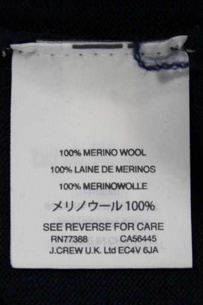 J Crew Women Pullover Merino Wool Scoop Neck Long Sleeve Blue Size XS