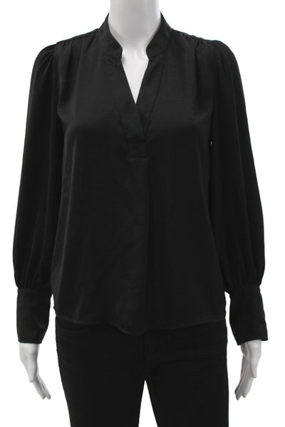 Banana Republic Womens Tunic Blouse Black V Neck Long Sleeve Polyester Size 00