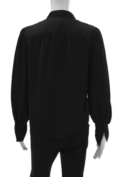 Banana Republic Womens Tunic Blouse Black V Neck Long Sleeve Polyester Size 00