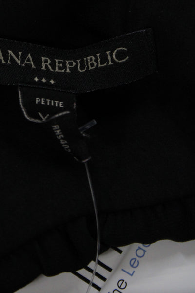 Banana Republic Womens Tunic Blouse Black V Neck Long Sleeve Polyester Size 00