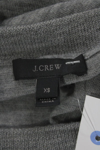 J Crew Womens Gray Wool Scoop Neck Pullover Sweater Long Sleeve Size XS