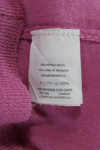 J Crew Womens Pink Merino Wool Crewneck Pullover Sweater Long Sleeve Size 2XS