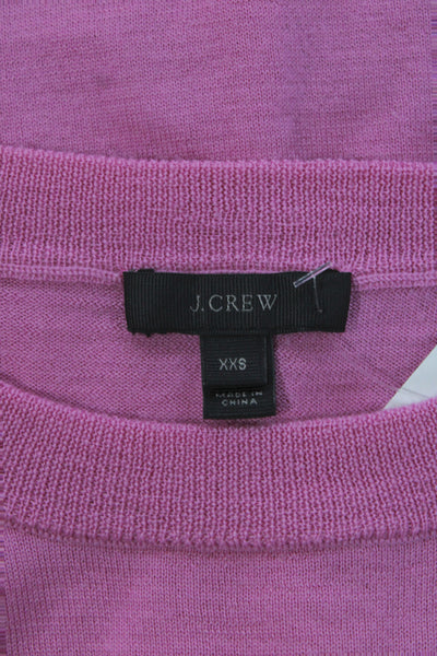 J Crew Womens Pink Merino Wool Crewneck Pullover Sweater Long Sleeve Size 2XS