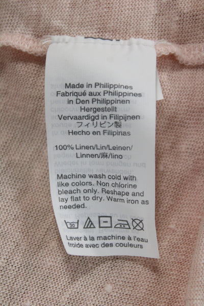 J Crew Womens Linen V-Neck Sleeveless Basic Tank Pink Size 2XS