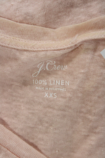 J Crew Womens Linen V-Neck Sleeveless Basic Tank Pink Size 2XS
