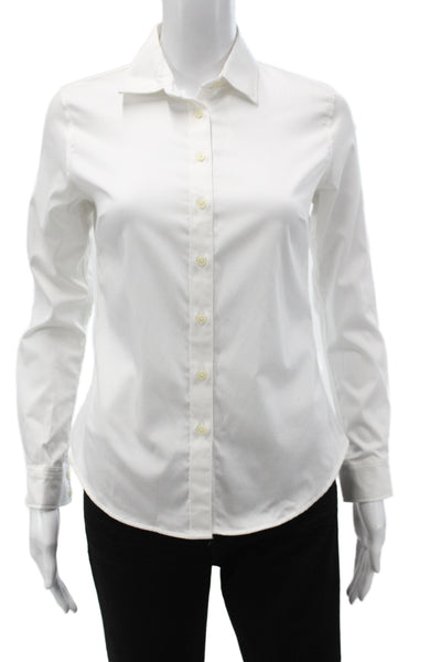 Banana Republic Womens Collared Cotton Button-Up Long Sleeve White Size 0P