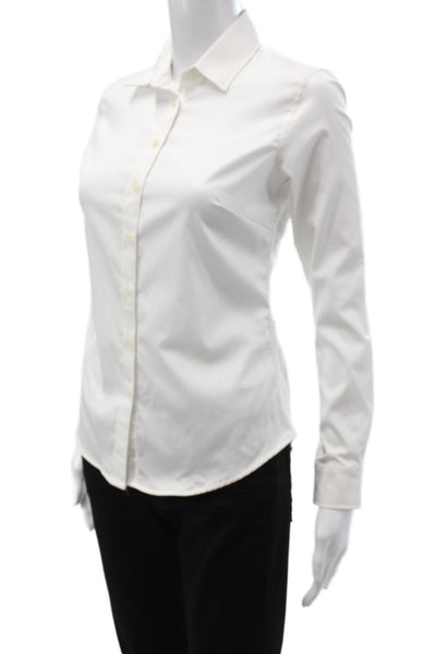Banana Republic Womens Collared Cotton Button-Up Long Sleeve White Size 0P