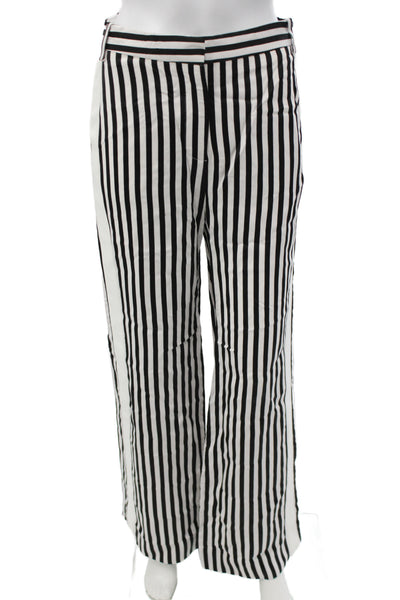 Victoria Victoria Beckham Women Striped Black Dress Pants Viscose Size 2