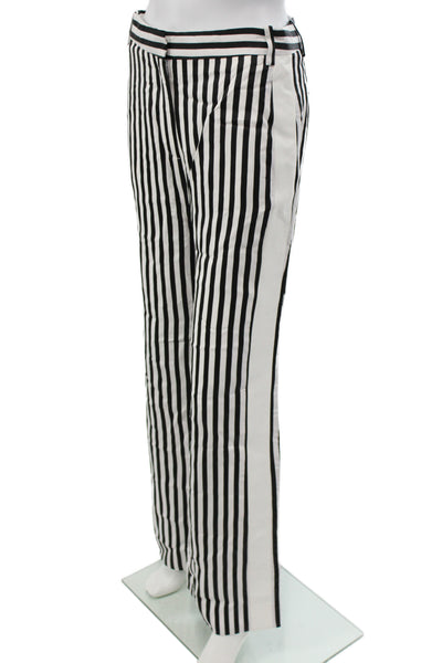 Victoria Victoria Beckham Women Striped Black Dress Pants Viscose Size 2