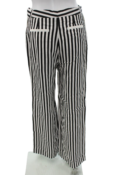 Victoria Victoria Beckham Women Striped Black Dress Pants Viscose Size 2