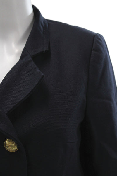 Zara Basic Womens Button up Long Sleeve Blazer Navy Blue Size M