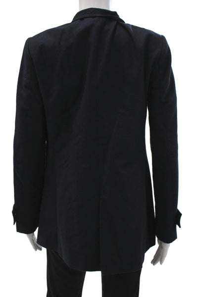 Zara Basic Womens Button up Long Sleeve Blazer Navy Blue Size M