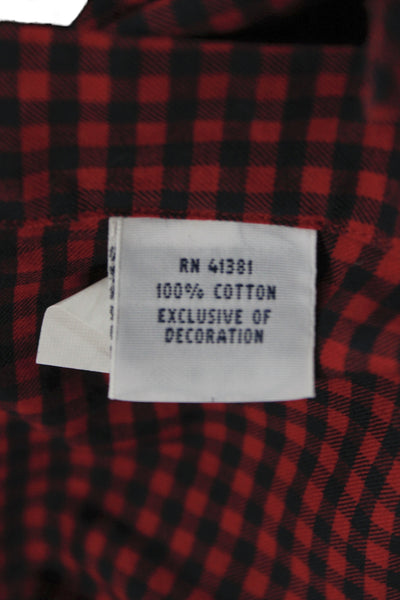 Ralph Lauren Mens Cotton Collared Button Front Shirt Red Size XL