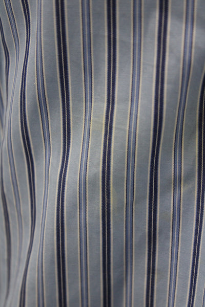 Marni Mens Cotton  Striped Button Front Shirt Blue Size 48