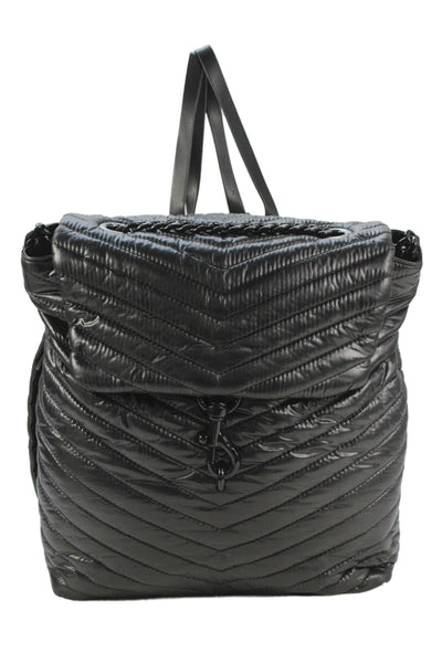 Rebecca Minkoff Womens Quilted Hook + Loop Closure Backpack Black