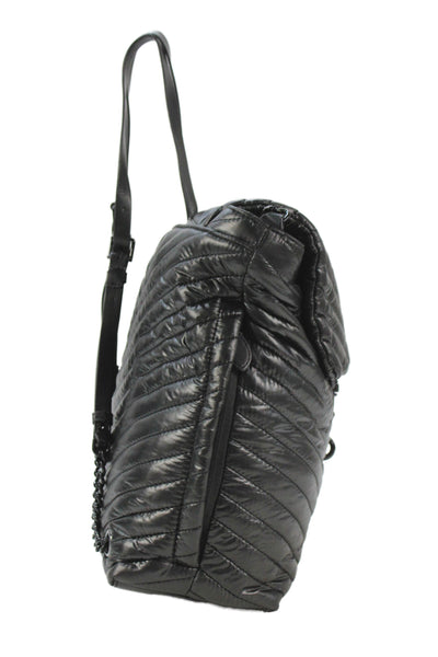 Rebecca Minkoff Womens Quilted Hook + Loop Closure Backpack Black