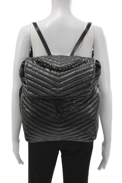 Rebecca Minkoff Womens Quilted Hook + Loop Closure Backpack Black
