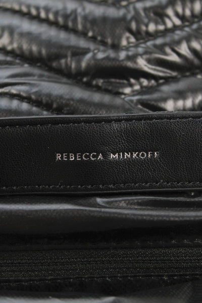 Rebecca Minkoff Womens Quilted Hook + Loop Closure Backpack Black