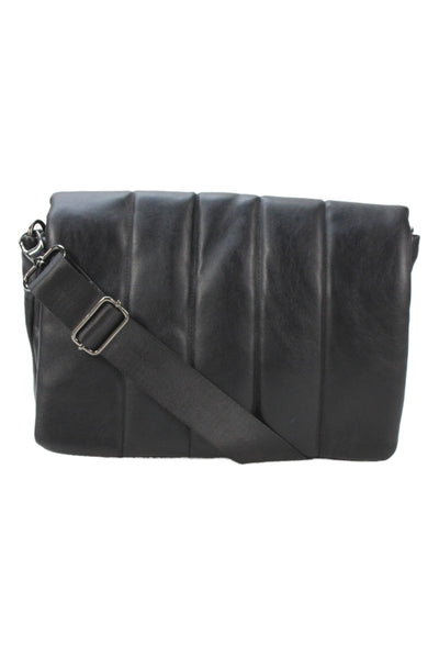 Chinese Laundry Womens Quilted Faux Leather Shoulder Black