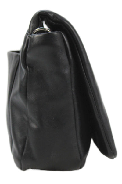 Chinese Laundry Womens Quilted Faux Leather Shoulder Black