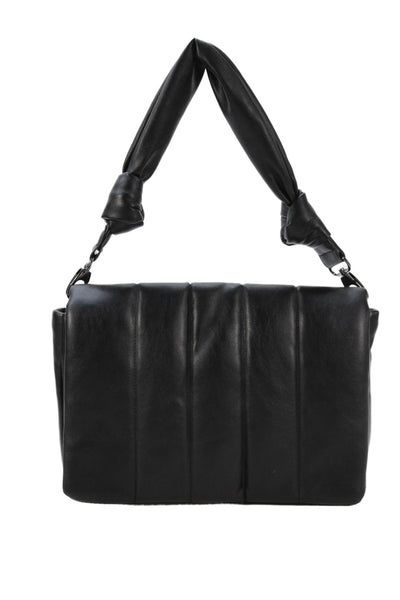 Chinese Laundry Womens Quilted Faux Leather Shoulder Black