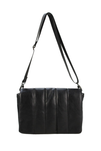 Chinese Laundry Womens Quilted Faux Leather Shoulder Black