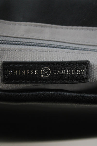 Chinese Laundry Womens Quilted Faux Leather Shoulder Black