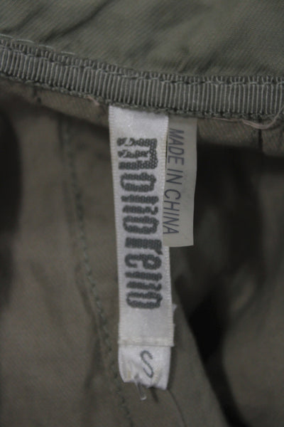 Mono Reno Women Military Jacket Green Zip Long Sleeve Solid 52% Cotton Size S