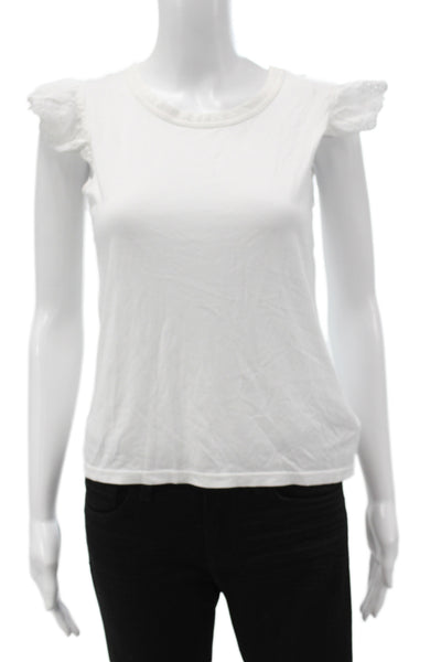 BB Dakota Womens Basic White Short Sleeve T-Shirt Round Neck Size XS