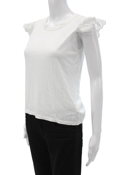 BB Dakota Womens Basic White Short Sleeve T-Shirt Round Neck Size XS