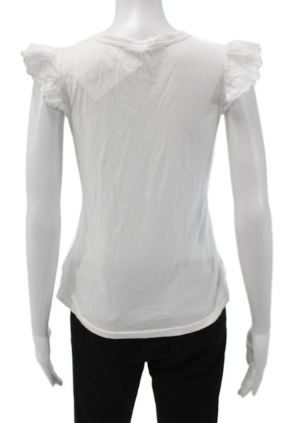 BB Dakota Womens Basic White Short Sleeve T-Shirt Round Neck Size XS