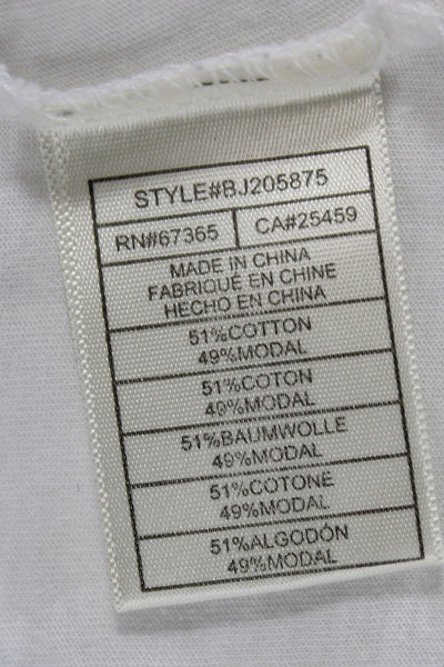 BB Dakota Womens Basic White Short Sleeve T-Shirt Round Neck Size XS