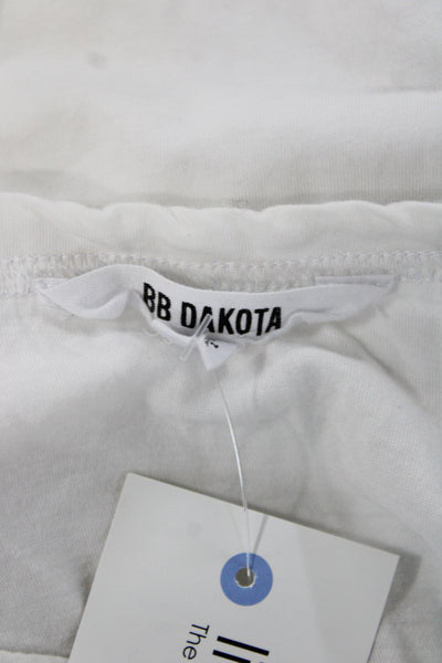 BB Dakota Womens Basic White Short Sleeve T-Shirt Round Neck Size XS